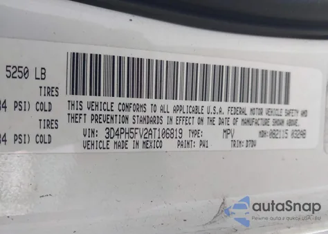 2010 Dodge Journey Sxt из США, поврежденный, VIN 3D4PH5FV2AT106819